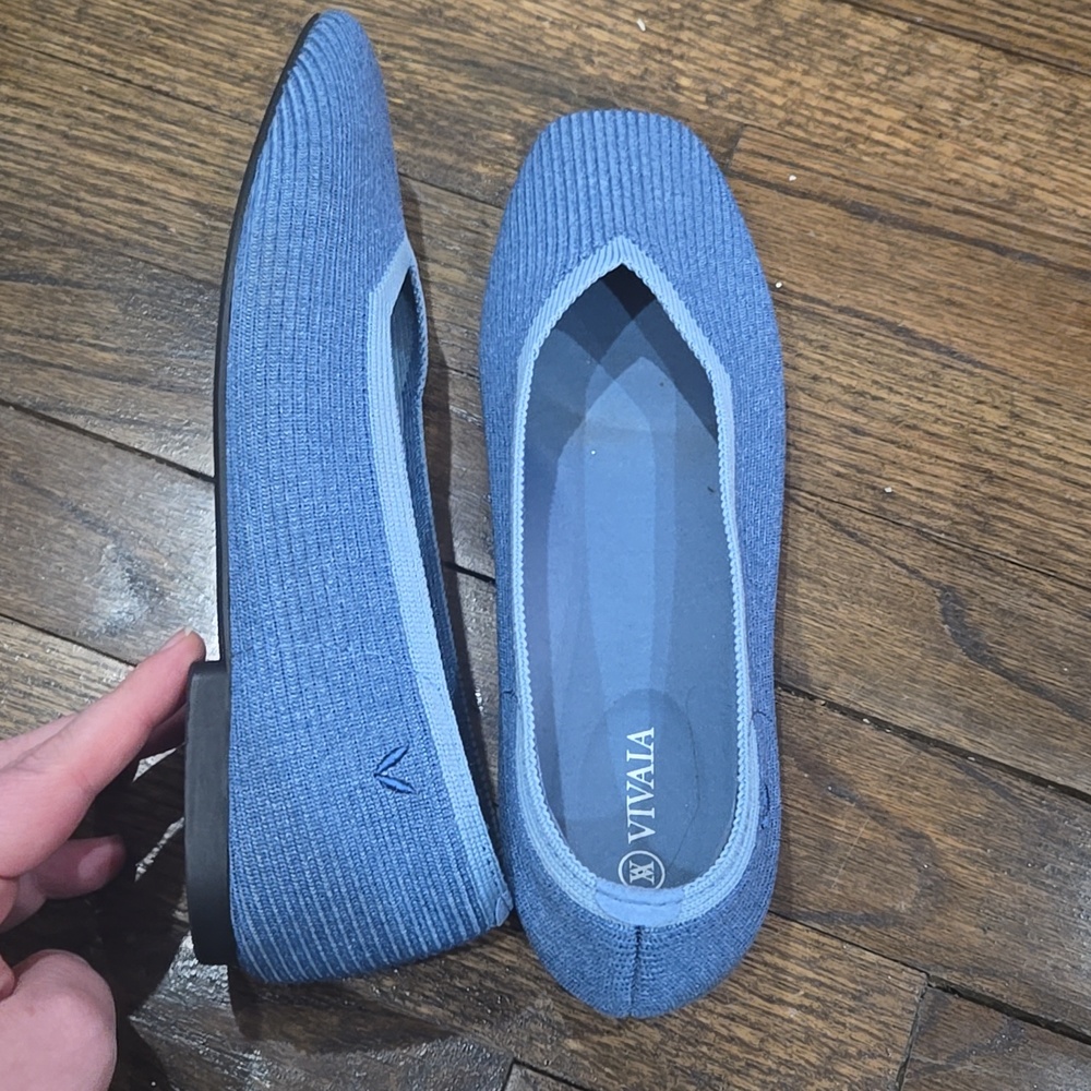 Vivaia Sqaure Toe V cut Margot Denim Blue size 38.5 - Picture 5 of 10